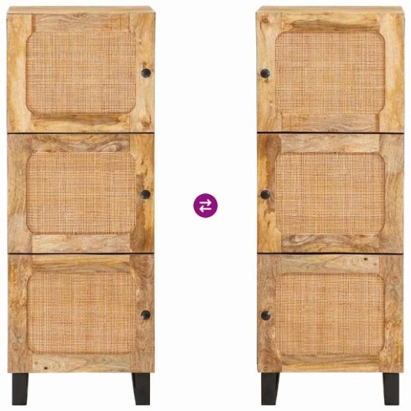 vidaXL Highboard s dverami Hnedá 40 x 33 x 110 cm Masívne mango drevo – Obrázok 9