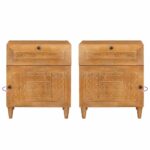 vidaXL Nočný stolík Svetlohnedá 50 x 33 x 60 cm mangový masív – Obrázok 10