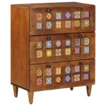 vidaXL Servírovacia skriňa Orech 60 x 33,5 x 75 cm Masívne mango drevo