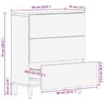 vidaXL Servírovacia skriňa Orech 60 x 33,5 x 75 cm Masívne mango drevo – Obrázok 11