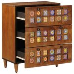 vidaXL Servírovacia skriňa Orech 60 x 33,5 x 75 cm Masívne mango drevo – Obrázok 2