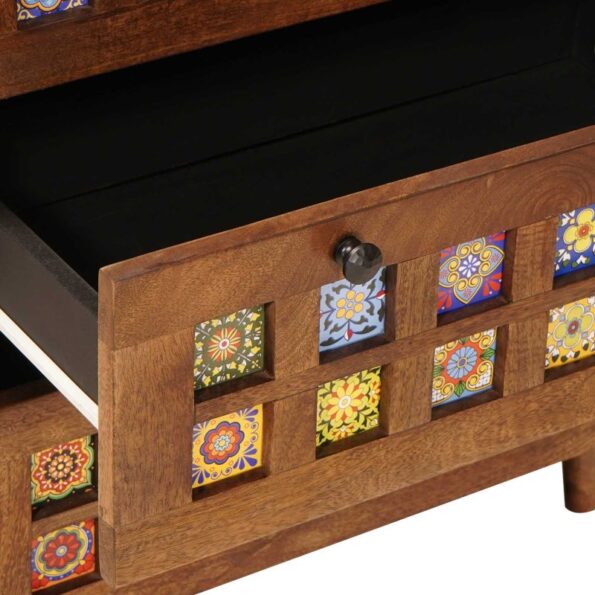 vidaXL Servírovacia skriňa Orech 60 x 33,5 x 75 cm Masívne mango drevo – Obrázok 7