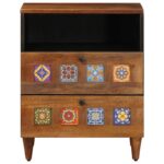 vidaXL Nočný stolík Hnedá 50 x 33 x 60 cm Masívne mango drevo – Obrázok 3