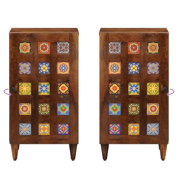 vidaXL Servírovacia skriňa Orech 40 x 33,5 x 75 cm Masívne mango drevo – Obrázok 10