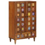 vidaXL Highboard Orech 60 x 33,5 x 100 cm Masívne mango drevo