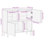 vidaXL Úložné skrine Viacfarebný 80 x 33,5 x 75 cm Masívne mango drevo – Obrázok 12
