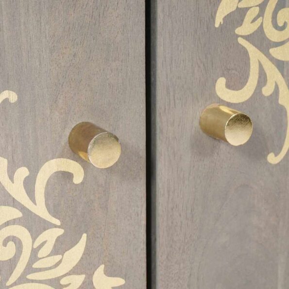 vidaXL Servírovacia skriňa Šedá a zlatá 60 x 33,5 x 75 cm – Obrázok 7