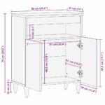 vidaXL Servírovacia skriňa Čierna 60 x 33 x 75 cm Masívne mango drevo – Obrázok 11