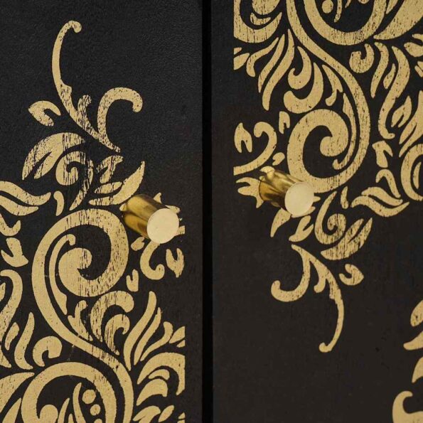 vidaXL Servírovacia skriňa Čierna 60 x 33 x 75 cm Masívne mango drevo – Obrázok 7