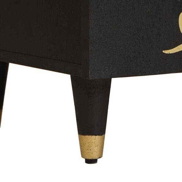 vidaXL Servírovacia skriňa Čierna 60 x 33 x 75 cm Masívne mango drevo – Obrázok 8