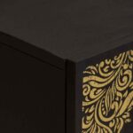 vidaXL Servírovacia skriňa Čierna 60 x 33 x 75 cm Masívne mango drevo – Obrázok 6