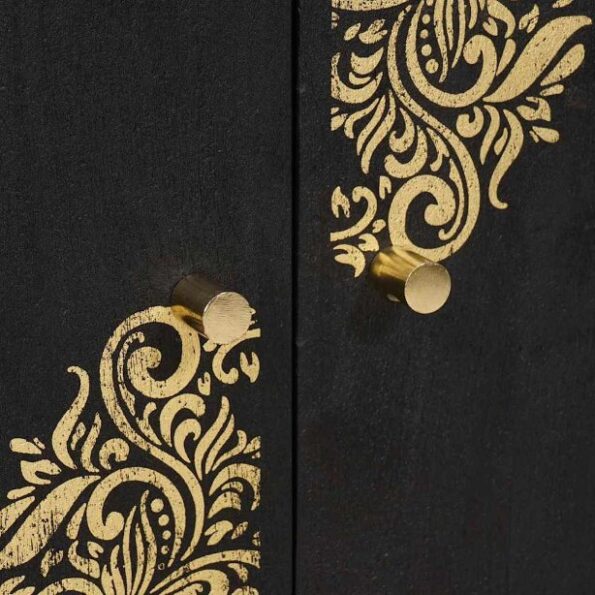 vidaXL Servírovacia skriňa Čierna 60 x 33 x 75 cm Masívne mango drevo – Obrázok 7