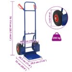 vidaXL Rozšíriteľný vozík Modrá a červená 49,5 x 53 x 114 cm Oceľ – Obrázok 11