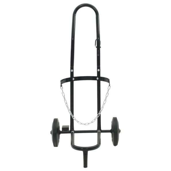 vidaXL Ručný vozík Čierna a červená 49 x 49 x 101 cm Oceľ – Obrázok 4