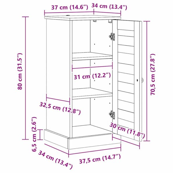 vidaXL Kúpeľňová skriňa starožitná biela 37 x 34 x 80 cm MDF – Obrázok 12