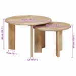 vidaXL Zásuvné stoly 2 pcs Čierna Masívne mango drevo – Obrázok 11