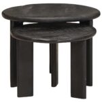 vidaXL Zásuvné stoly 2 pcs Biela Masívne mango drevo – Obrázok 2