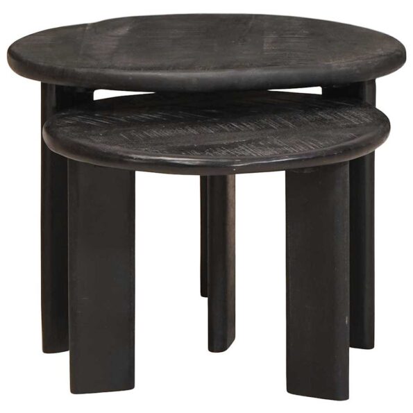 vidaXL Zásuvné stoly 2 pcs Biela Masívne mango drevo – Obrázok 2