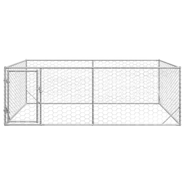 vidaXL Vonkajšia psia búda s dverami 3x2x1 m, pozinkovaná oceľ – Obrázok 3