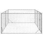 vidaXL Vonkajšia psia búda s dverami 3x2x1 m, pozinkovaná oceľ – Obrázok 4