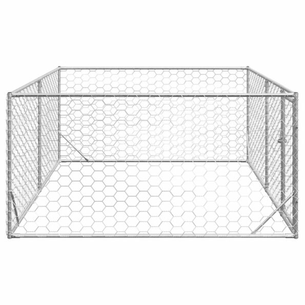 vidaXL Vonkajšia psia búda s dverami 3x2x1 m, pozinkovaná oceľ – Obrázok 4