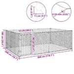 vidaXL Vonkajšia psia búda s dverami 3x2x1 m, pozinkovaná oceľ – Obrázok 8