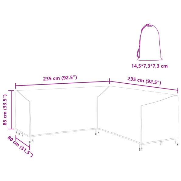 vidaXL Kryt na vonkajší nábytok 235 x 235 x 80 cm – Obrázok 10