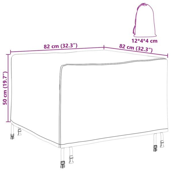 vidaXL Obal na vonkajší nábytok Čierna 82 x 82 x 50 cm 210D látka – Obrázok 11