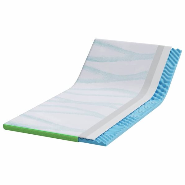 vidaXL Matracová podložka Biela a zelená 90 x 200 cm Jacquardová látka – Obrázok 3