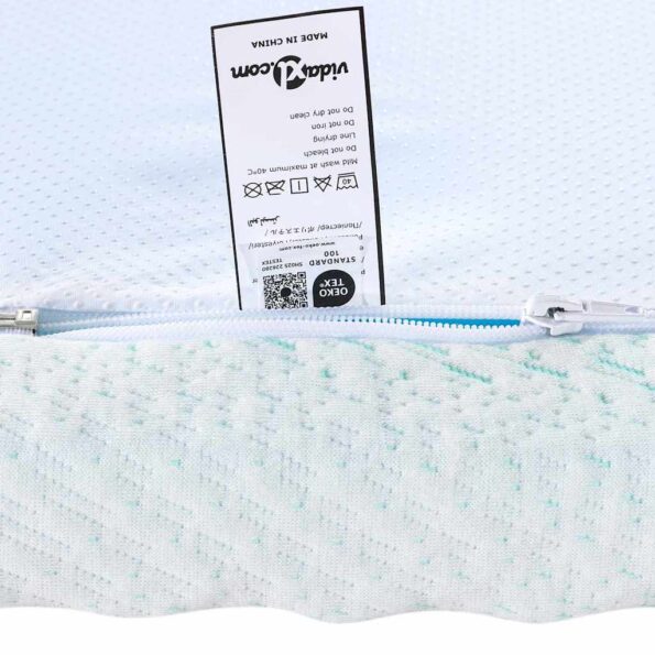 vidaXL Matracová podložka Biela a zelená 90 x 200 cm Jacquardová látka – Obrázok 8
