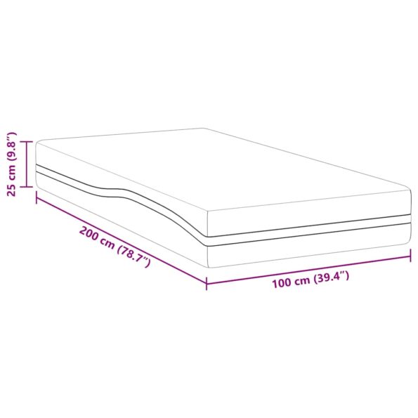 vidaXL Matrace Biela, šedá 100 x 200 cm – Obrázok 11