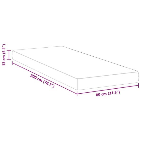 vidaXL Matrac Biela 80 x 200 cm žakárová tkanina – Obrázok 11