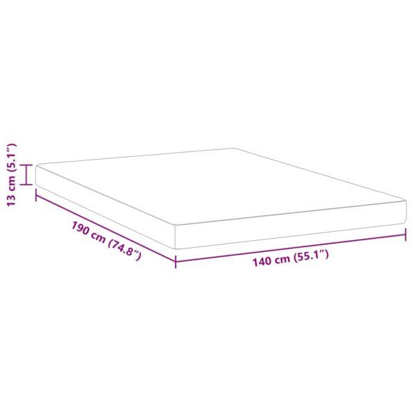 vidaXL Matrace Biela 140 x 190 cm 100% polyesterová tkanina – Obrázok 12
