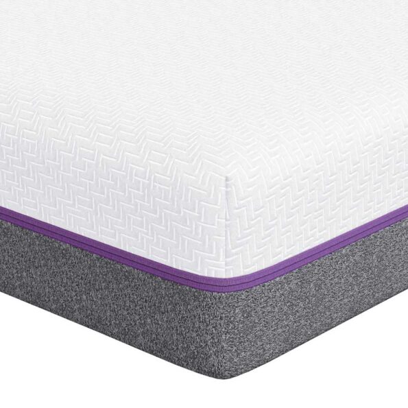 vidaXL Matrac Biela a šedá 90 x 190 cm žakárová tkanina – Obrázok 2
