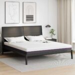 vidaXL Matrac Biela a šedá 200 x 200 cm žakárová tkanina