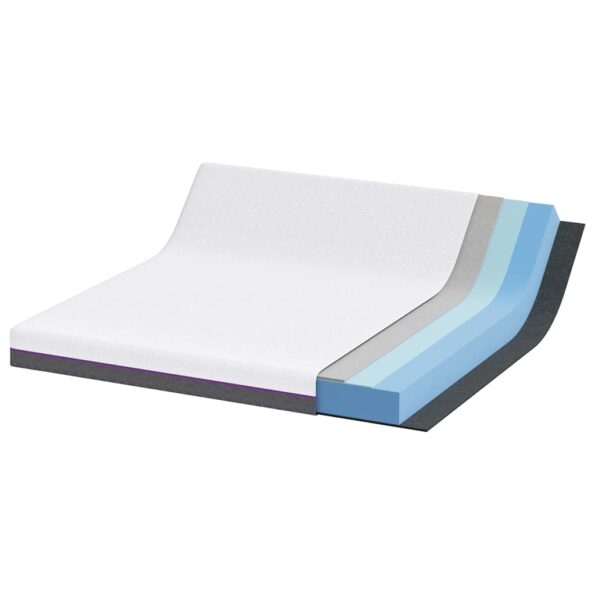 vidaXL Matrac Biela a šedá 200 x 200 cm žakárová tkanina – Obrázok 4