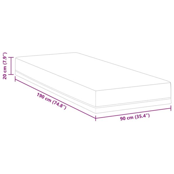 vidaXL Matrac Biela a modrá 90 x 190 cm žakárová tkanina – Obrázok 11