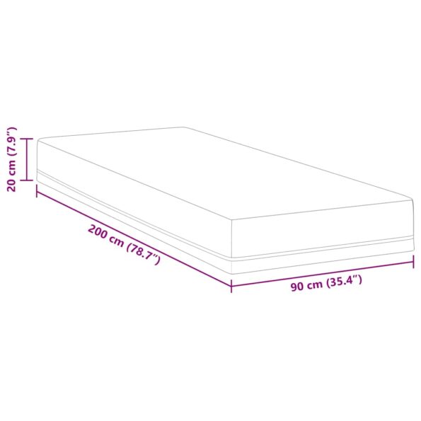 vidaXL Matrac Biela a modrá 90 x 200 cm žakárová tkanina – Obrázok 11
