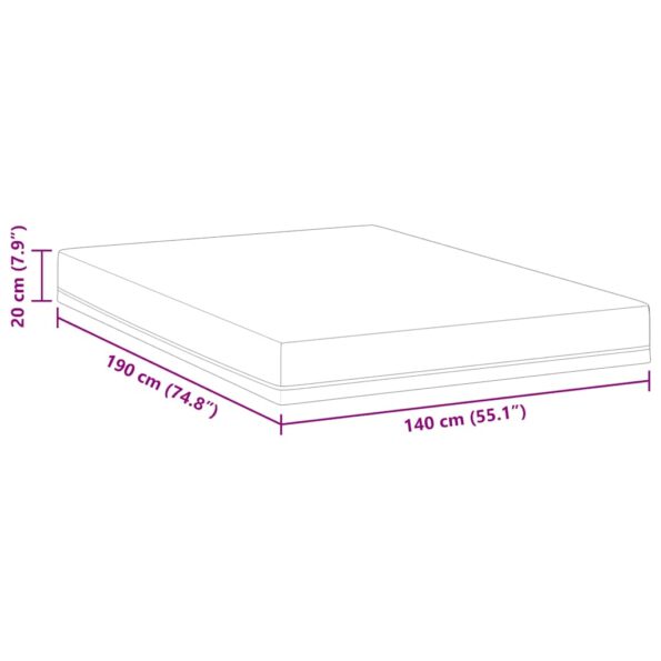 vidaXL Matrac Biela a modrá 140 x 190 cm žakárová tkanina – Obrázok 12