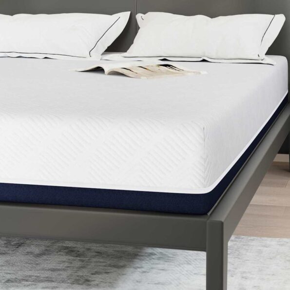 vidaXL Matrac Biela a modrá 140 x 200 cm žakárová tkanina – Obrázok 8