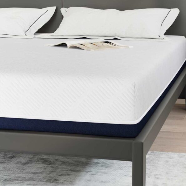 vidaXL Matrac Biela a modrá 180 x 200 cm žakárová tkanina – Obrázok 8