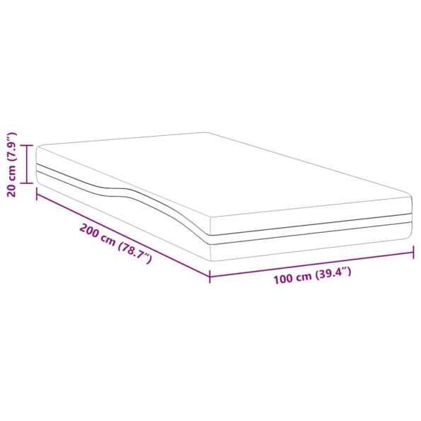 vidaXL Matrac Biela a čierna 100 x 200 cm žakárová tkanina – Obrázok 11