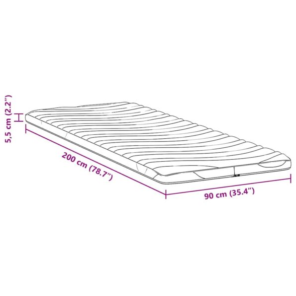 vidaXL Podložky na matrac Biela 90 x 200 cm Polyester bez lepidla – Obrázok 11