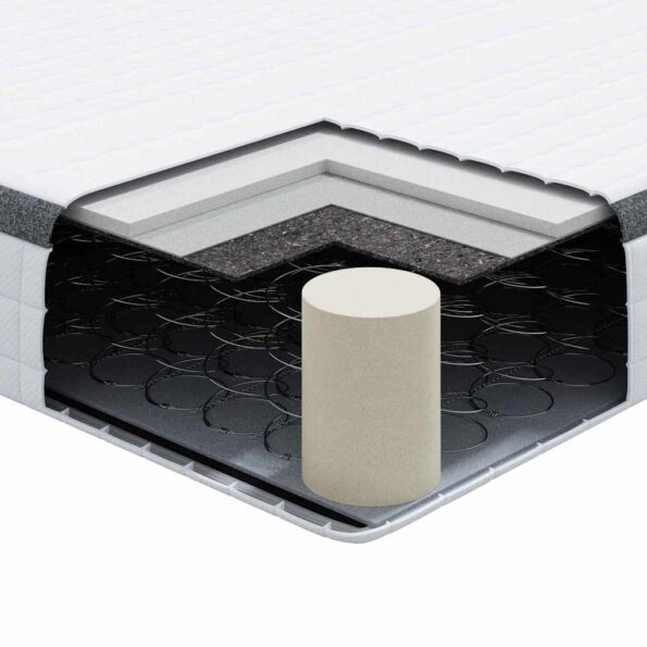 vidaXL Matrace Biela, šedá 100 x 200 cm Pletená látka – Obrázok 10