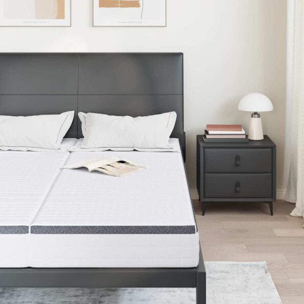 vidaXL Matrace 2 pcs Biela, šedá 70 x 190 cm Pletená látka – Obrázok 3