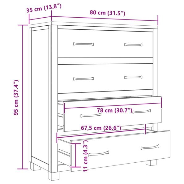 vidaXL Skrinkový so zásuvkou s úložiskom Hnedá Kompozitné drevo – Obrázok 9