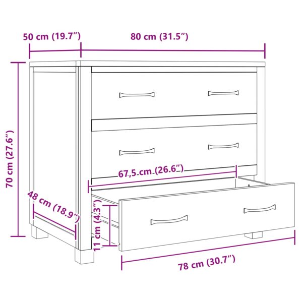 vidaXL Skrinkový so zásuvkou s úložiskom Hnedá Kompozitné drevo – Obrázok 9