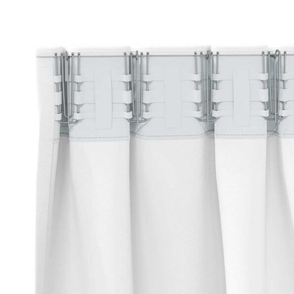 vidaXL Okenice so záclonami 2 pcs Čistá biela Polyester – Obrázok 4