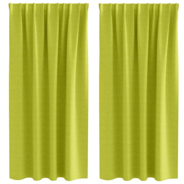 vidaXL Okenice so záclonami 2 pcs Jablkovo-zelená Polyester – Obrázok 2