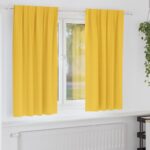 vidaXL Záclony na zatemnenie s krúžkami 2 pcs Horčicová žltá